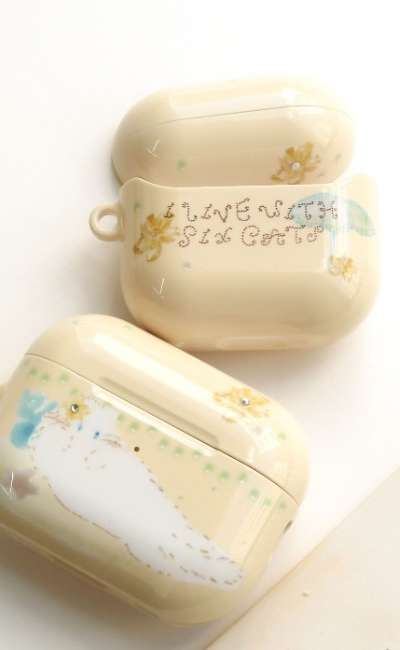 [エアポッドケース] オレンジ プルメリア