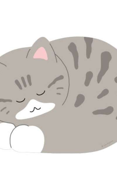 眠る猫マウスパッド - 柿
