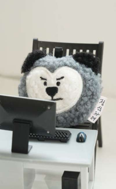 しっかりして ぷぉぐる クマの顔 ぬいぐるみ キーリング