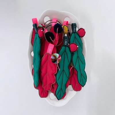 Red Leaf, Green Leaf and Fruit Keyring