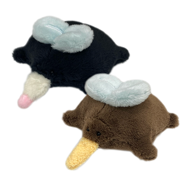 Winged Mole and Kiwi Bird Plush Keyring