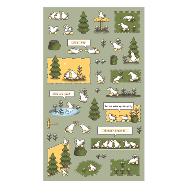 Clockwork Duck in the Forest Sticker