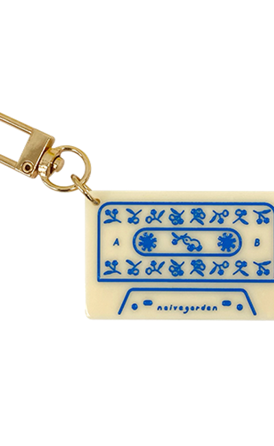 ブルーベリー カセットテープ 刻印 キーリング
