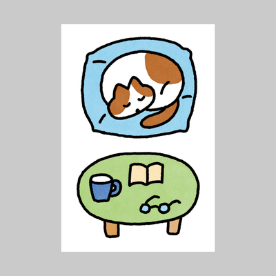 猫の休息ポストカード