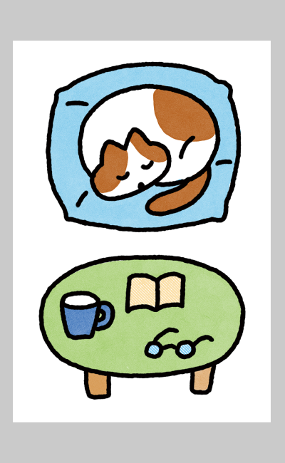猫の休息ポストカード