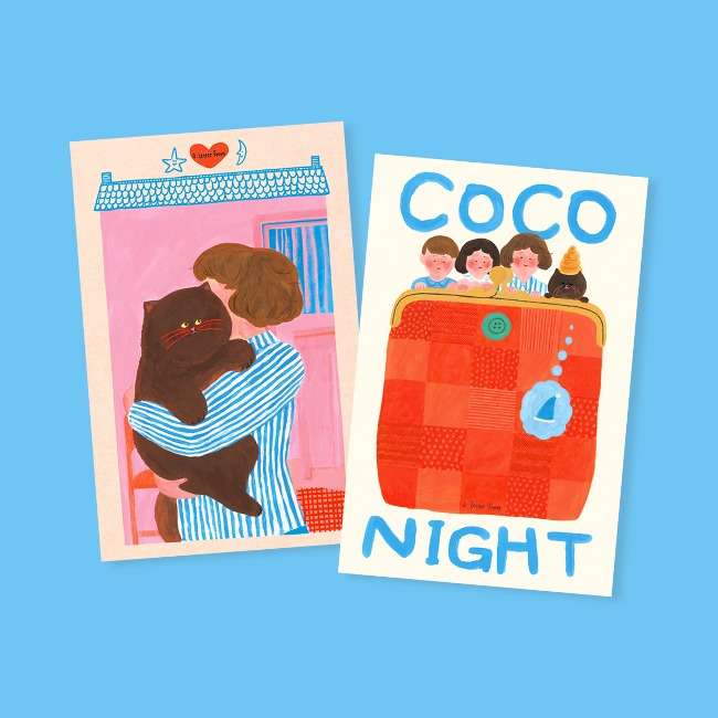 Hug and Coconut Postcard