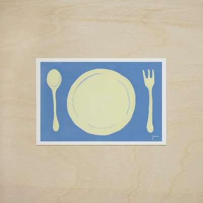 Postcard - Blue Table