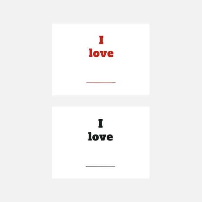 Message Card - I love 2color