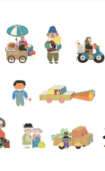 Changdeok and Bungeoppang Stickers (Human Characters 14 Types)