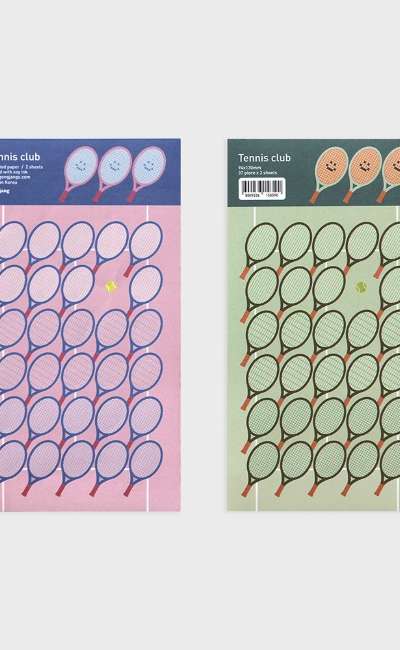 Tennis club sticker set