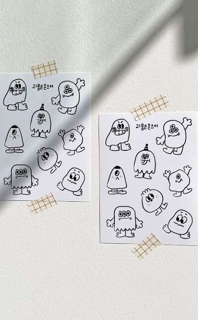 Monster Friends Doodle Sticker