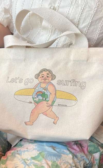 Surfing Grandma Mini Eco Bag