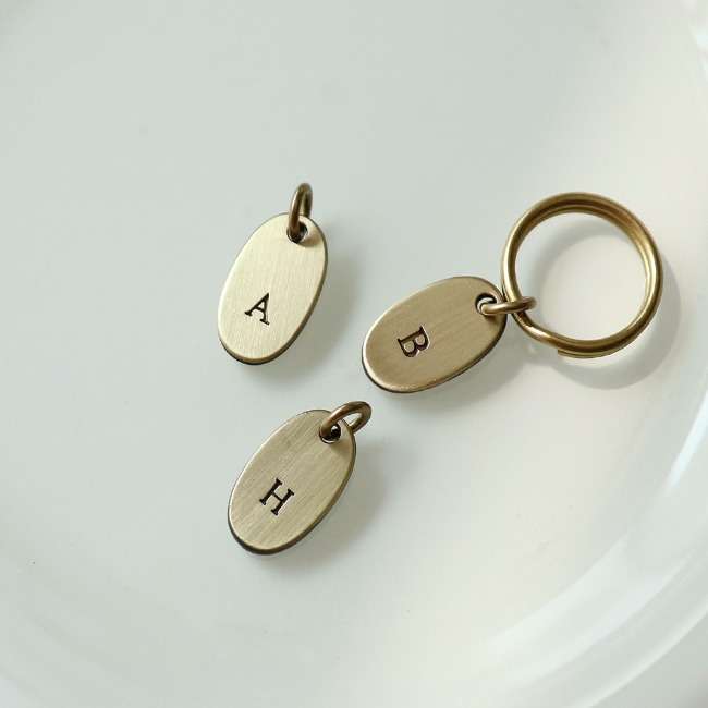 Brass Metal Alphabet Charm 26 Types Initial