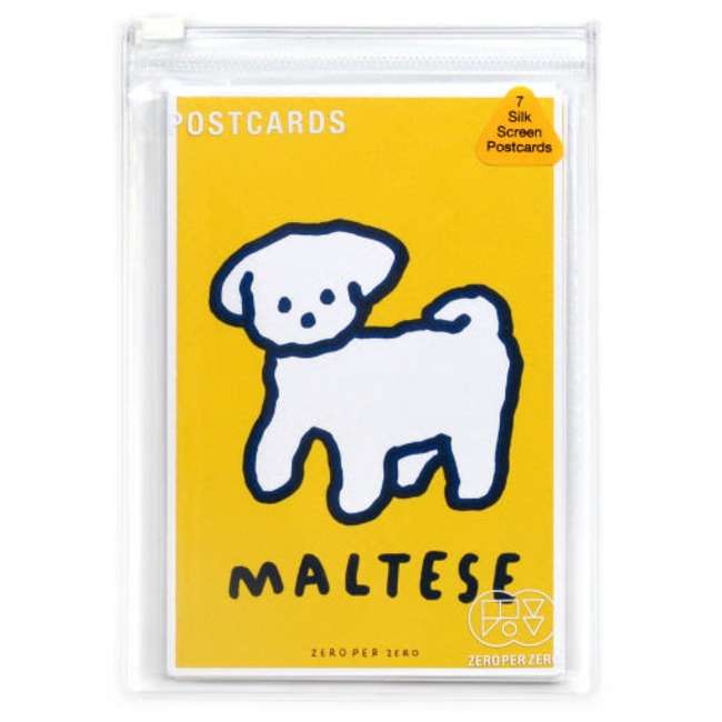 Silk Screen Postcard Set - Dog 2