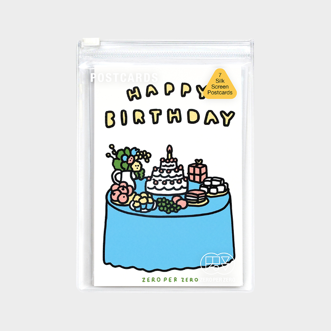 Silk Screen Postcard Set - Happy Birthday