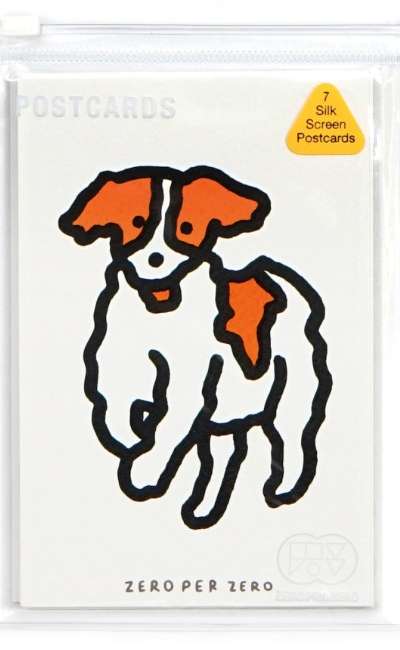 [ゼロパーゼロ] シルクスクリーン ポストカードセット - 犬