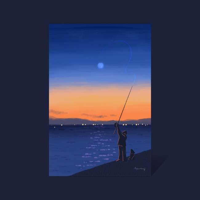 Postcard—Sunset Fishing