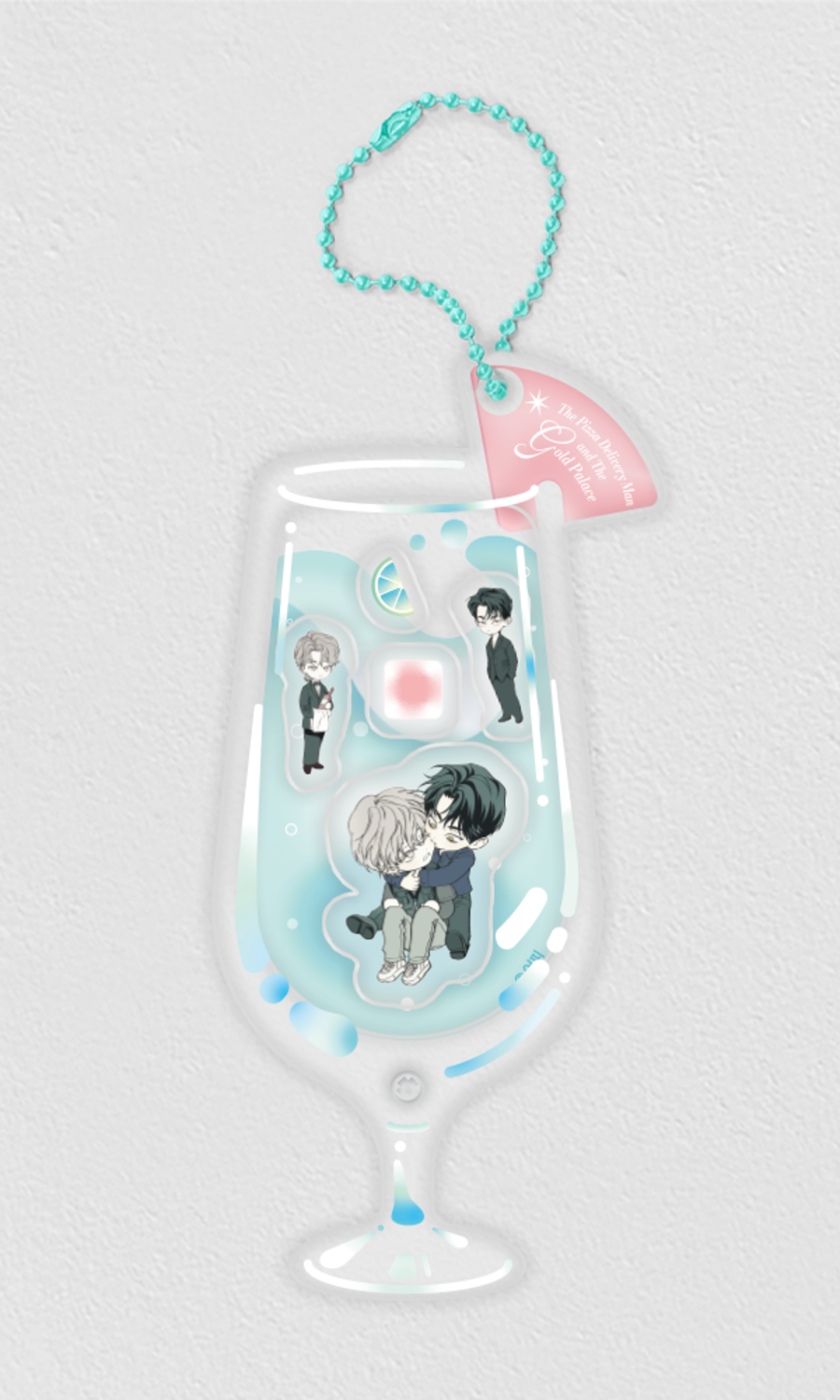 POP THE BEYOND Pizza Delivery Person and Gold Palace Acrylic Shaker Keyring