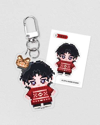 Wave Coast Yun-O Pixel Acrylic Keyring