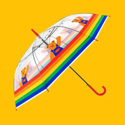 Clear Umbrella - Teddy Bear