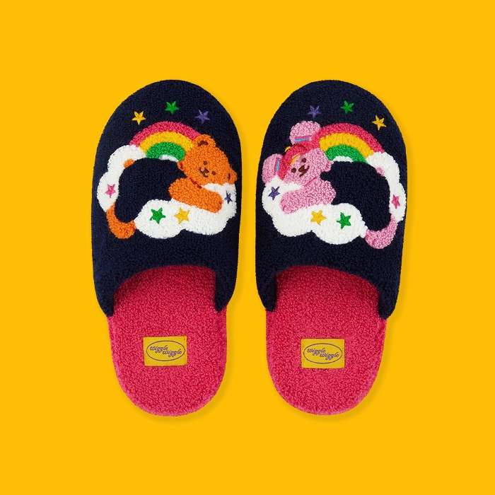 Kids Terry Home Slippers - Cloud Bear & Bunny