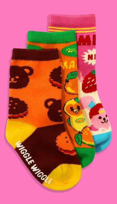 Kids Pattern Socks 3-Piece Set - Sweet Dessert