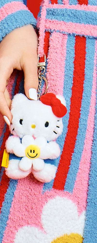 Hello Kitty & Wiggle Wiggle Plush Keyring - Hello Kitty & Smile We Love