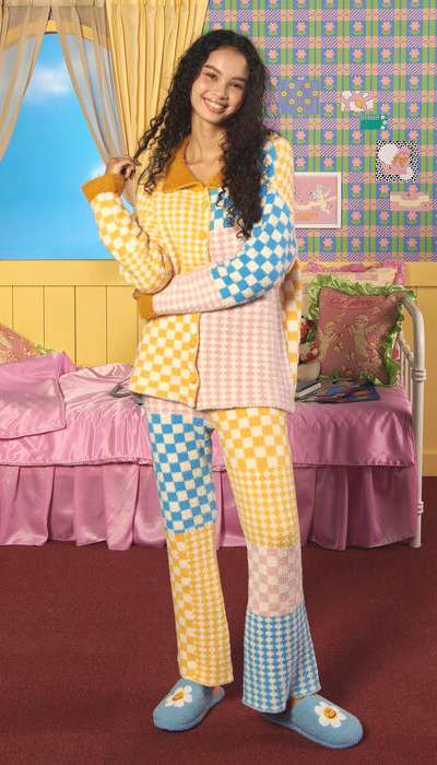 Pajama Set (Long) - Pastel Patchwork