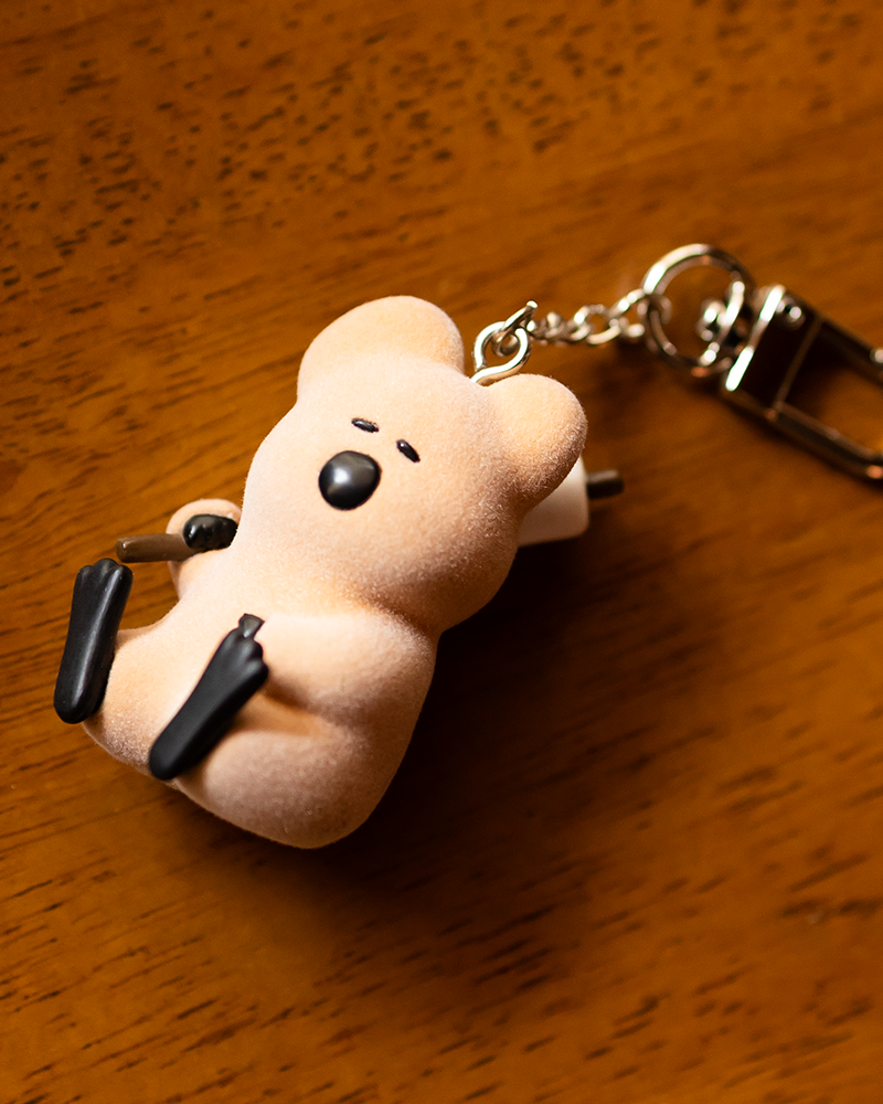 QUOKKA & MARSH FLOCKING KEYCHAIN