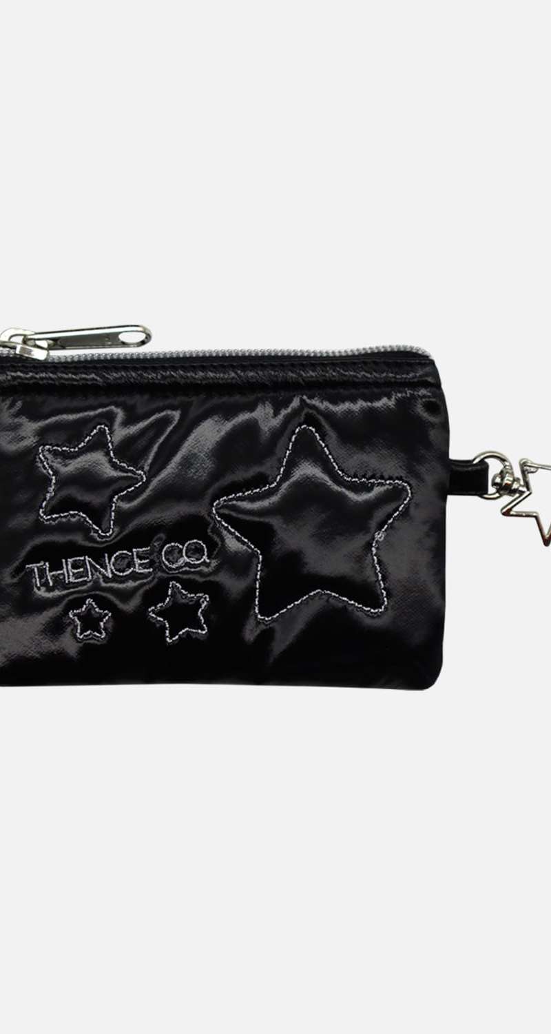 Glossy Stitch Wallet_Black