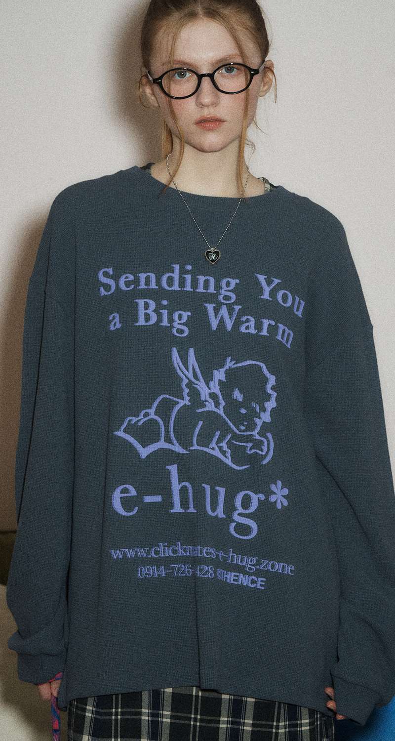 Waffle Long Sleeve Tee_Charcoal