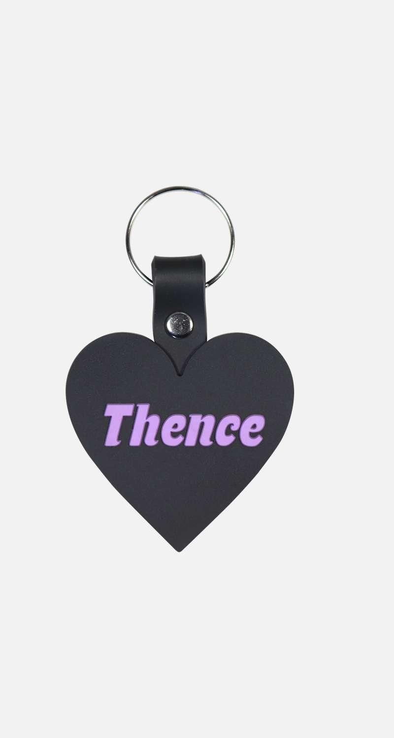 Rubber Key Holder_Heart_Black