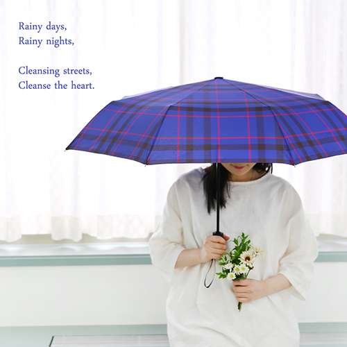 Classic Check 3-Section Safety Fully Automatic Umbrella
