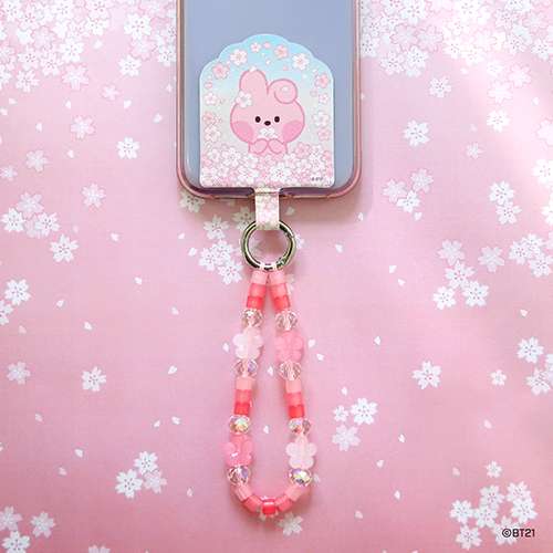 BT21 Phone Tag Holder [Cherry Blossom] - Cooky