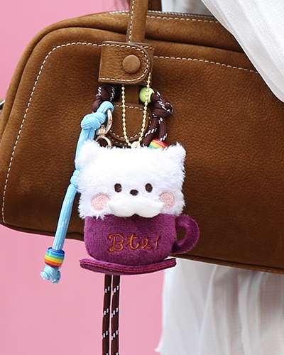 BT21 minini ぬいぐるみキーリング [ラテ] - アールジェイ(RJ)