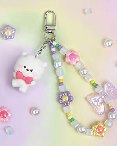 BT21 ビーズストラップキーリング[ラブリー]- アールジェイ(RJ)