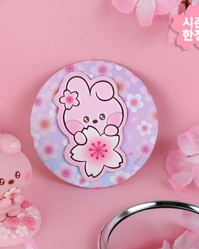 BT21 レザーパッチ鏡 [チェリーブロッサム] - クッキー(COOKY)