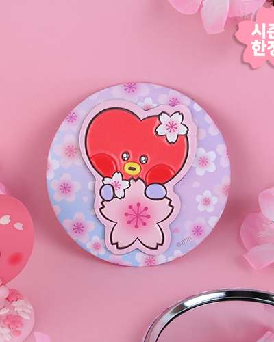 BT21 レザーパッチミラー [チェリーブロッサム] - タタ(TATA)