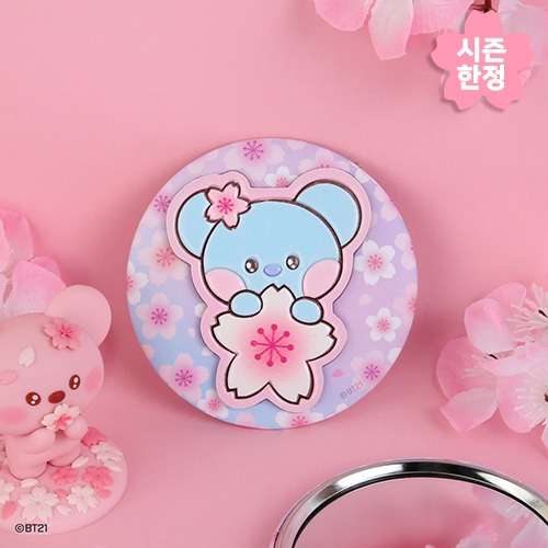 BT21 Leather Patch Mirror [Cherry Blossom] - KOYA