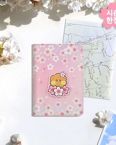 BT21 レザーパッチ パスポートカバー S [チェリーブロッサム] - シューキ(SHOOKY)
