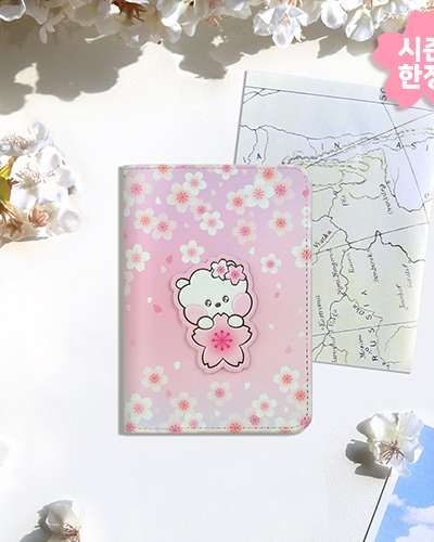 BT21 レザーパッチ パスポートカバー S [チェリーブロッサム] - RJ
