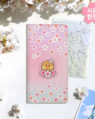BT21 レザーパッチ パスポートカバー L [チェリーブロッサム] - シューキ(SHOOKY)