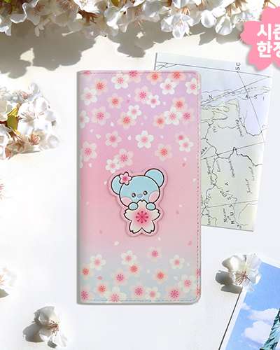 BT21レザーパッチ パスポートカバー L [チェリーブロッサム] - KOYA