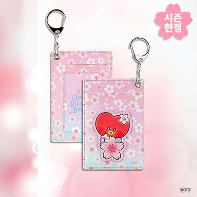 BT21 Leather Patch Card Holder [Cherry Blossom] - TATA