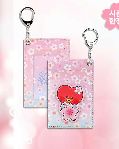 BT21 レザーパッチ カードホルダー [チェリーブロッサム] - タタ(TATA)