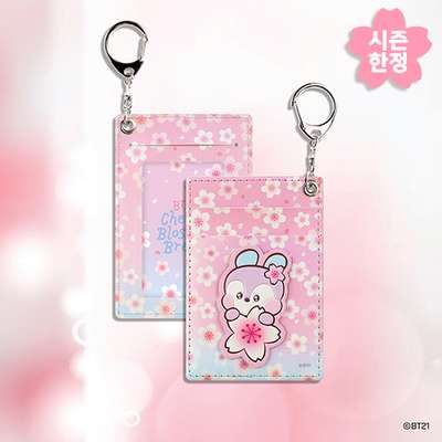 BT21 Leather Patch Card Holder [Cherry Blossom] - Mang