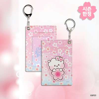 BT21 Leather Patch Card Holder [Cherry Blossom] - RJ