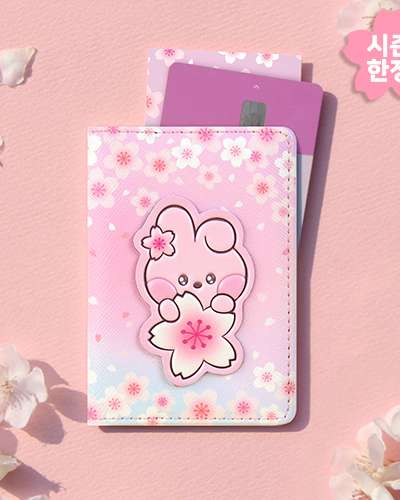 BT21 レザーパッチ カードケース [チェリーブロッサム] - クッキー(COOKY)