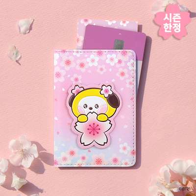 BT21 Leather Patch Card Case [Cherry Blossom] - CHIMMY
