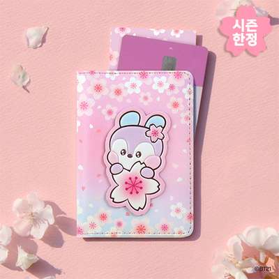 BT21 Leather Patch Card Case [Cherry Blossom] - MANG
